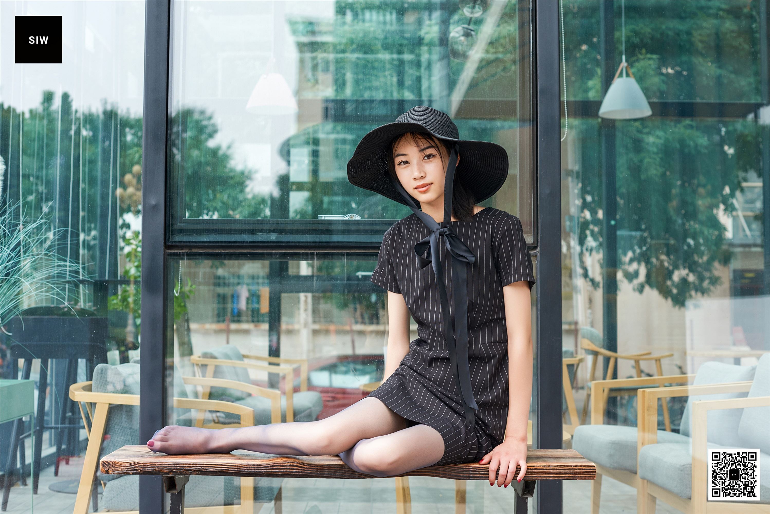 SIW斯文传媒 048 中式条纹小清新短袖连衣裙 - 丽莉